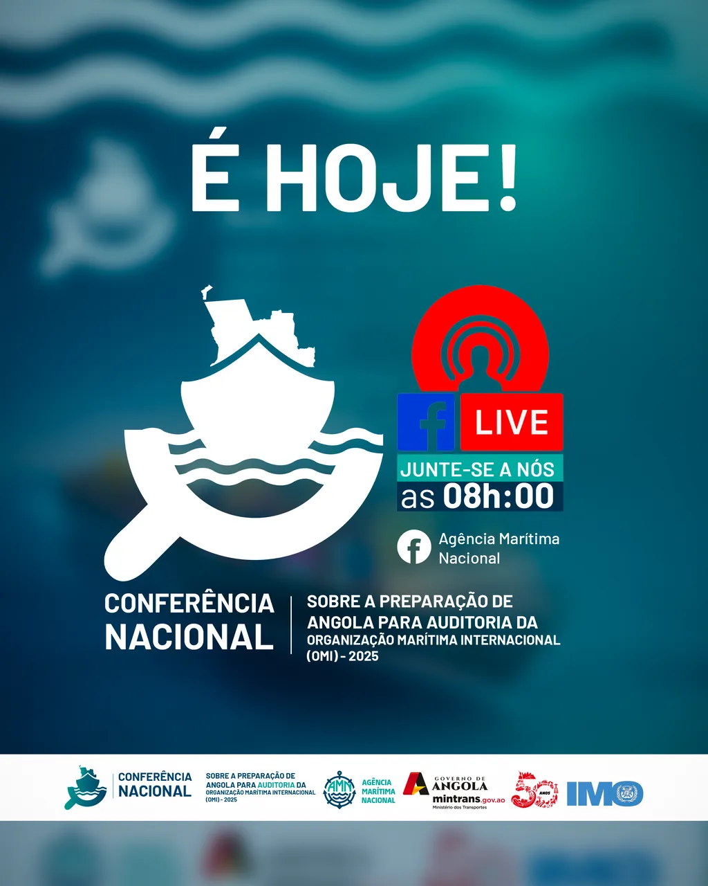 Peça de anúncio da transmissão em directo, às 08:00.