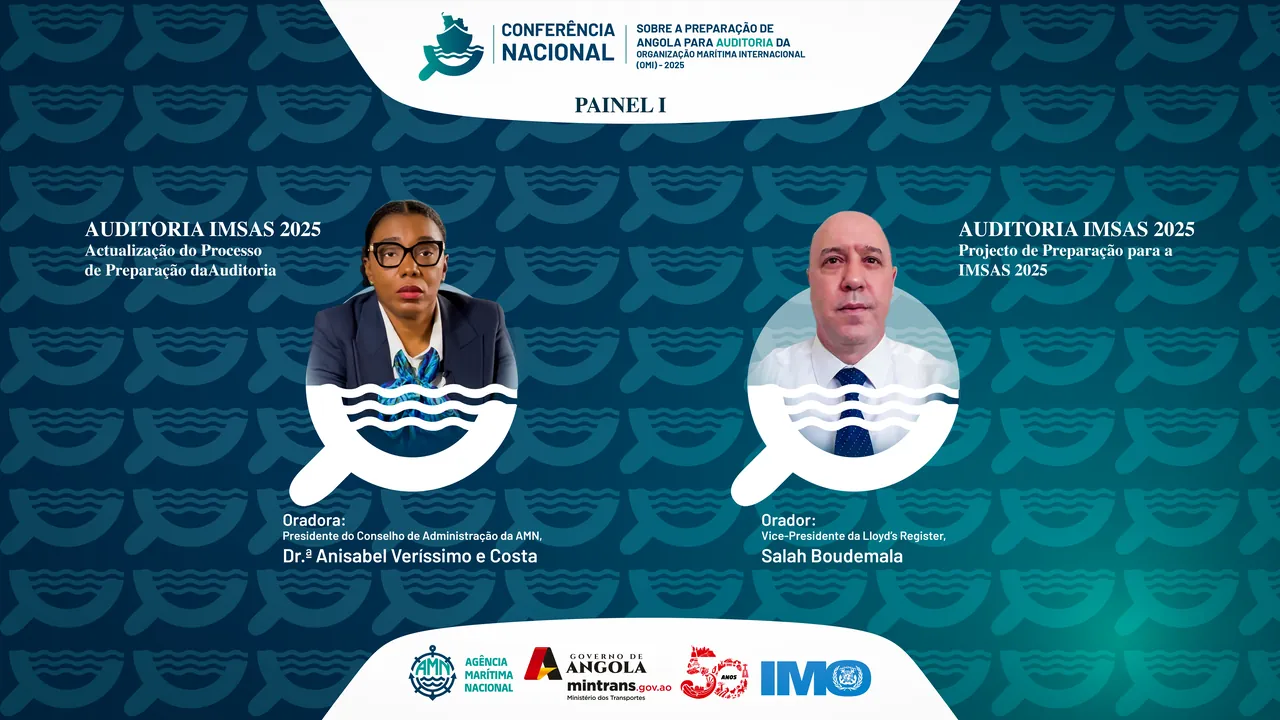 Painel de palco do Painel I, com os oradores e a moderação.