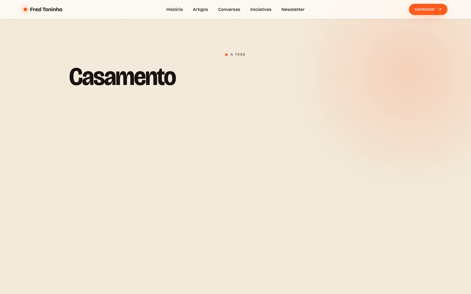 A secção «O denominador comum», com a tese que atravessa os temas.