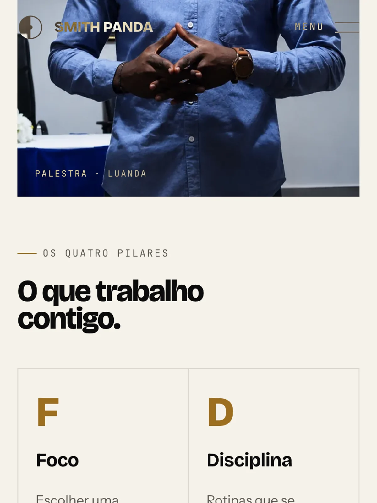 Os quatro pilares da mentoria no telemóvel, em duas colunas.